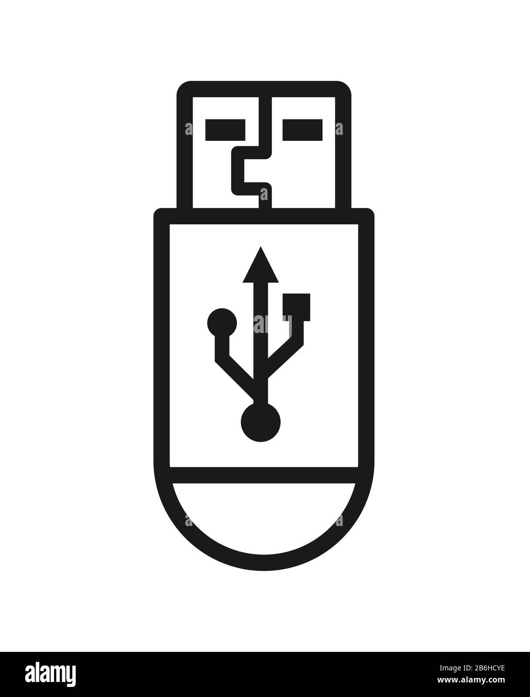 USB flash drive empty outline. Simple flat design for websites and apps