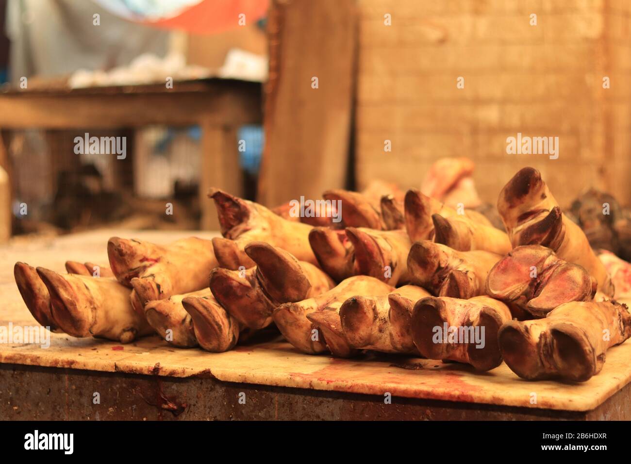 Pig feet inside Hogg Market in Kolkata, India Stock Photo Alamy