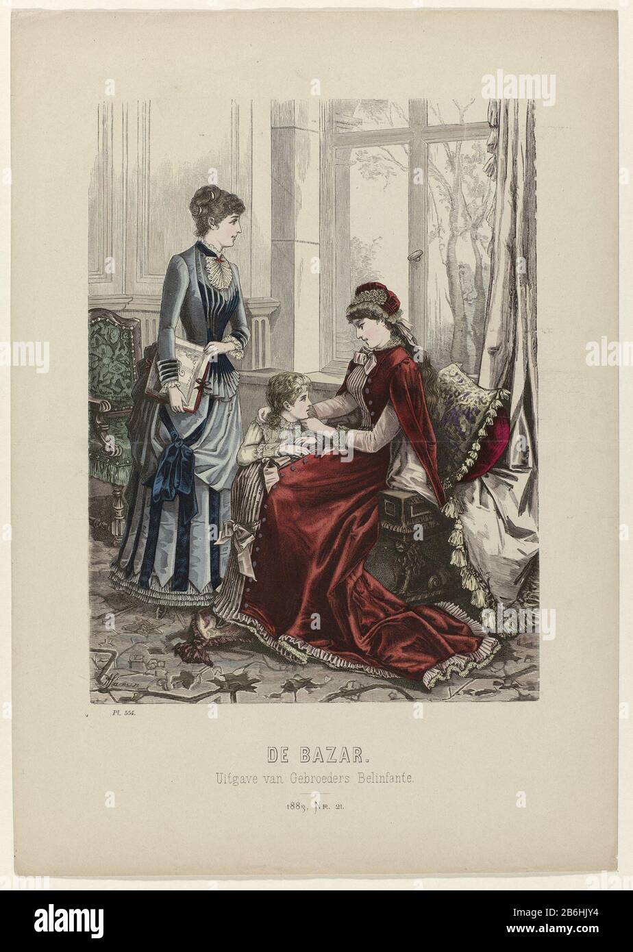 Bazaar, 1883, No. 21, Pl 554 Print out of fashion magazine, the Bazaar,  illustrated Tijdschrift voor Modes and Crafts (1857-1900) . Manufacturer :  print maker: anonymous publisher: Brothers Belinfante (indicated on object)