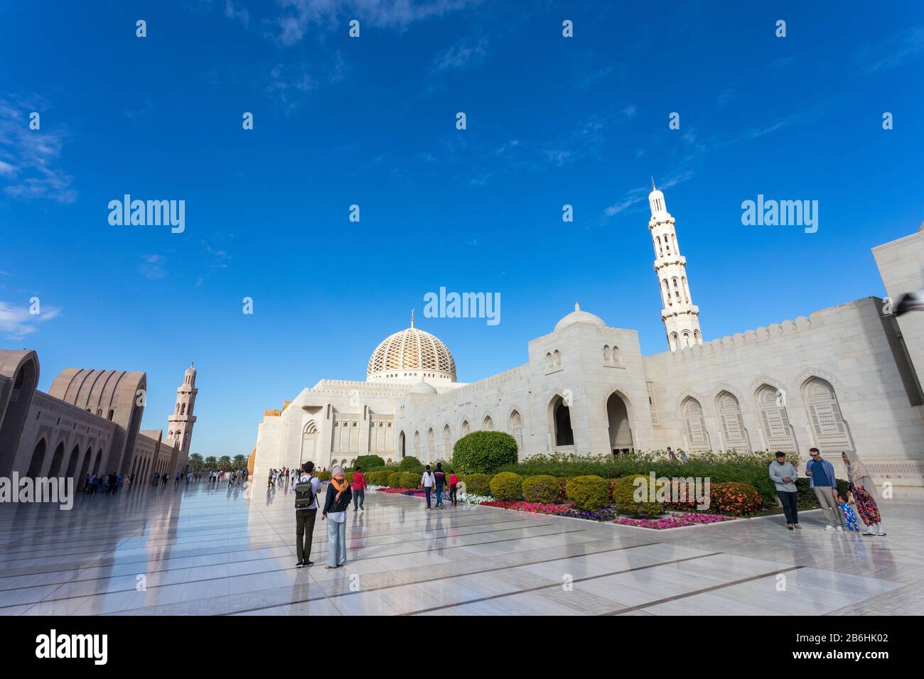 Muscat, Oman. Dec 2019: details of the Sultan Qaboos Grand Mosque. Sultanate of Oman. Stock Photo