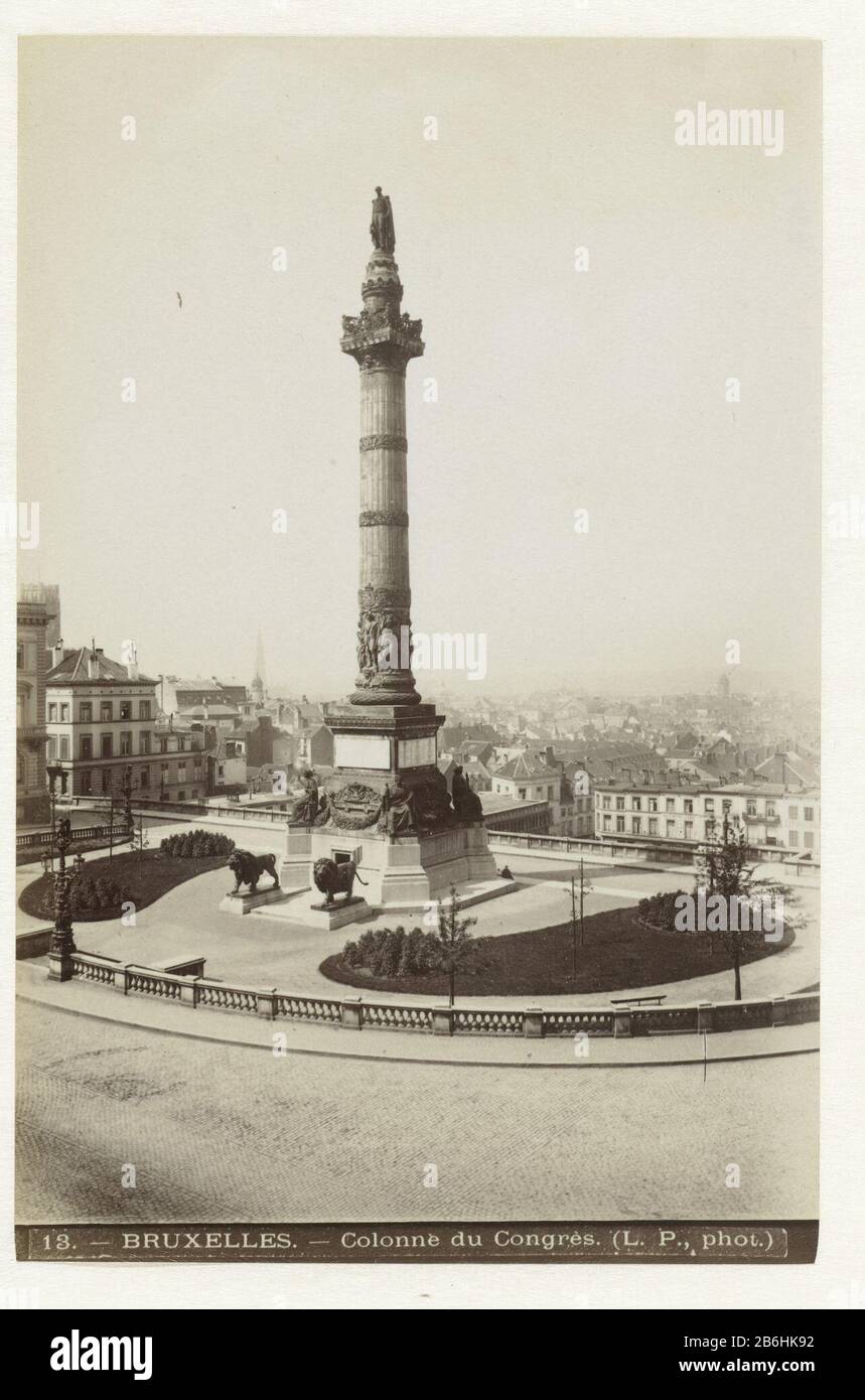 The Congress Column in Brussels Bruxelles-Colonne du Congres (title object) The Congress Column in Brussels Bruxelles-Colonne du Congres (title object) Property Type: photographs Item number: RP-F F16307 Inscriptions / Brands: annotation, middle printed below,: '13. - Bruxelles. - Colonne du Congres (LP phot) Manufacture Creator: Photographer: LP (listed building) Dated: 1860 - 1920 Physical features: albumen print material: paper Technique: albumen print dimensions: photo: H 180 mm × W 118 mm Stock Photo