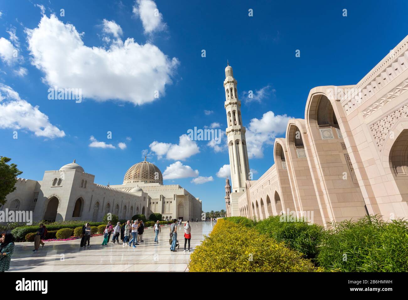 Muscat, Oman. Dec 2019: details of the Sultan Qaboos Grand Mosque. Sultanate of Oman. Stock Photo