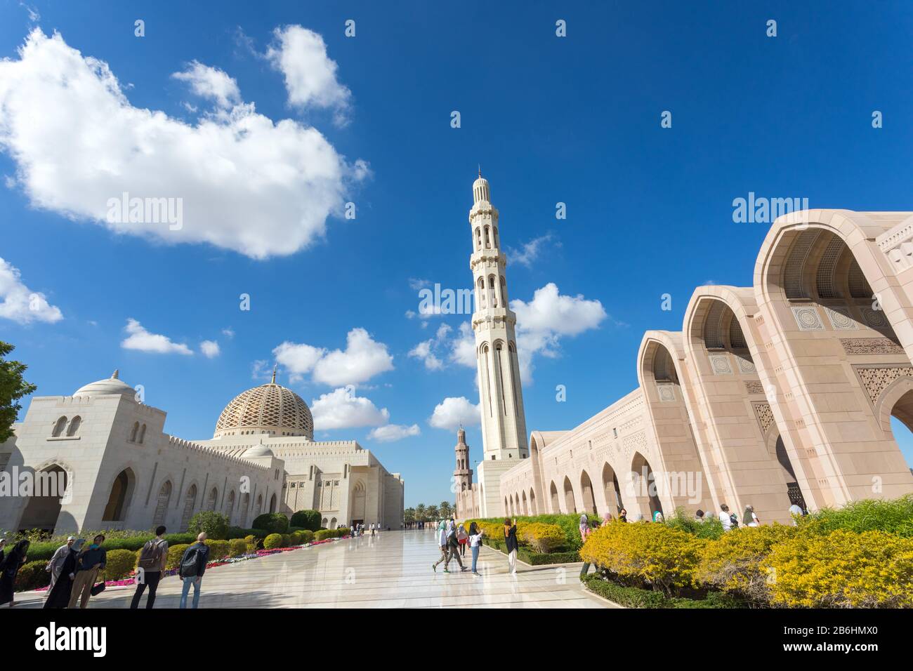 Muscat, Oman. Dec 2019: details of the Sultan Qaboos Grand Mosque. Sultanate of Oman. Stock Photo