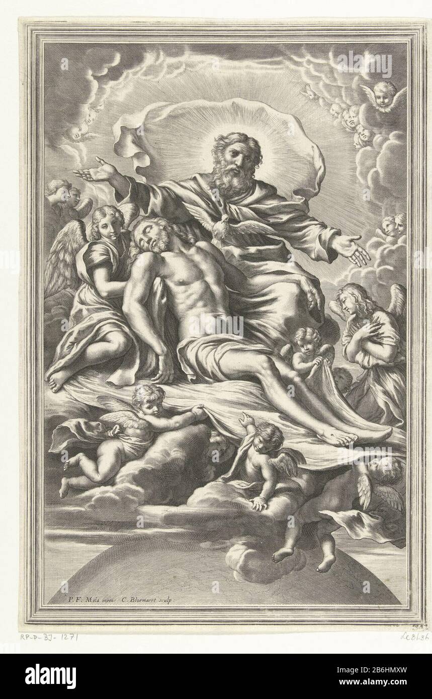 God the Father as an old bearded man sitting behind Christ death lies ...