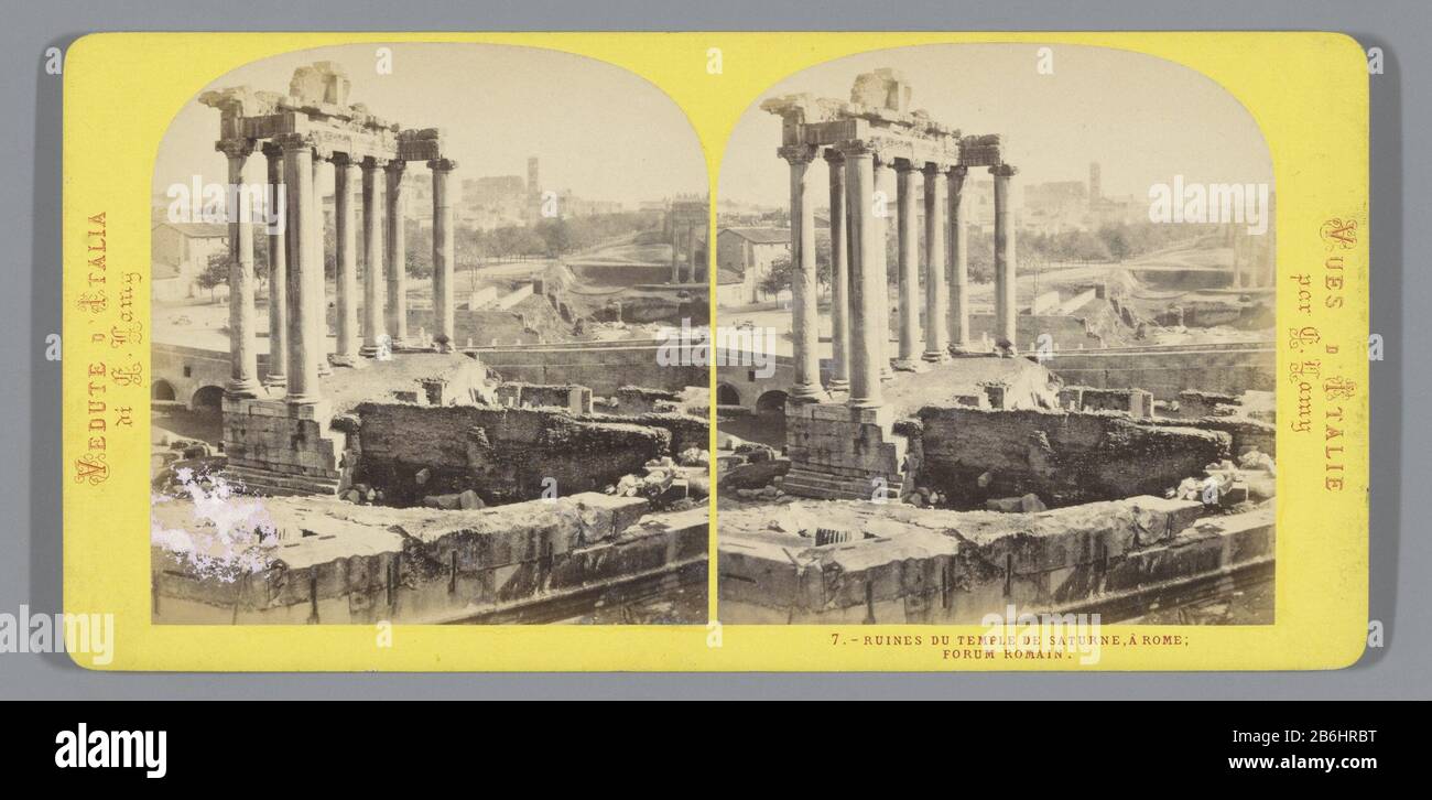 Temple Of Saturn In The Forum Romanumruines Du Temple De Saturne At Rome Forum Romain Title Object Vedute D Italia Vues D Italie Series Title Object Property Type Stereo Picture Item Number Rp F