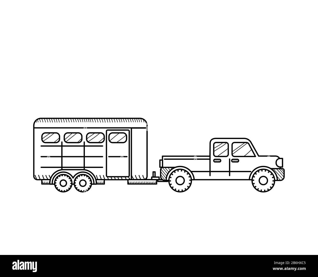 Horse trailer icon isolated on white background. Educational concept