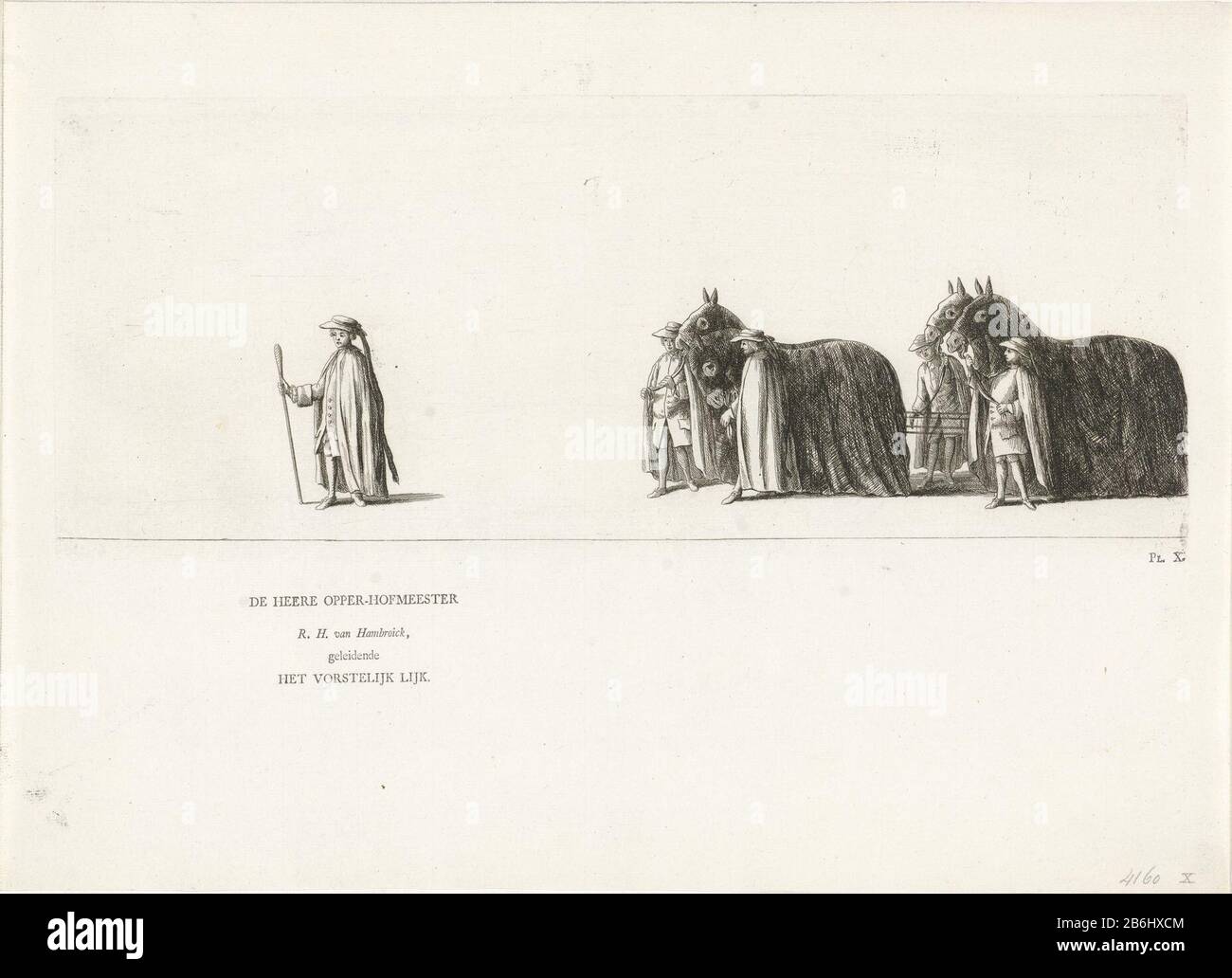 The first two teams of horses to the hearse in the funeral procession