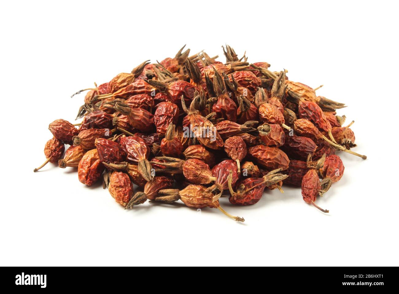 Dried rose hips isolated on white background Stock Photo