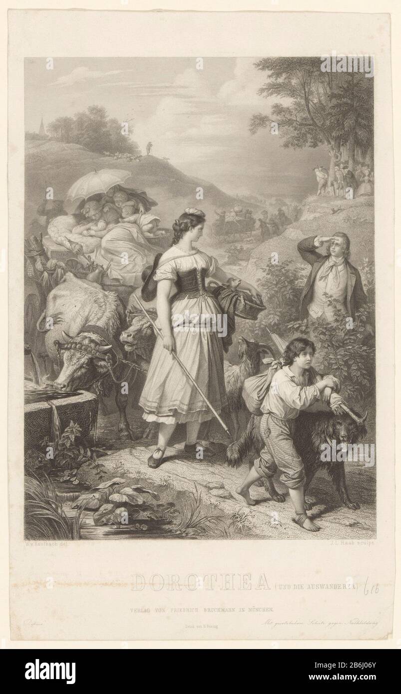 De Holy Dorothea en de emigrants Dorothea (and the emigrants) (op title object) The Holy Dorothea and emigrants Dorothea (und die Auswanderer) (title object) Object type: picture Item number: RP-P-OB-53.655 Inscriptions / Brands: collector's mark, verso, stamped: Lugt 2228nummer, recto lower right handwritten in pencil: '616' Manufacturer : printmaker: Johann Leonhard Raab (listed property) to drawing: Wilhelm von Kaulbach (listed building) printer Johann Heinrich Felsing (listed building) publisher: Friedrich Bruckmann (listed object ) Place manufacture: Munich Date: 1840 - 1899 Physical feat Stock Photo
