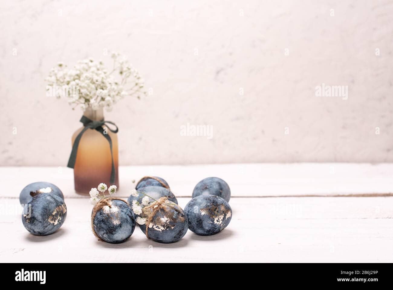 Frame background with robin blue eggs eggs with copy space for text. isolated. Ester concept. Stock Photo