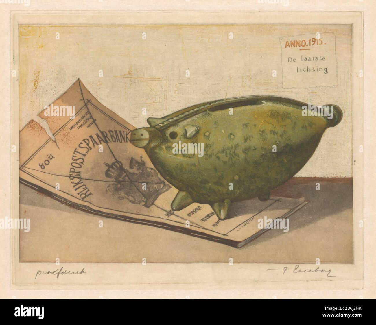 with mat original etching and aquatint of a rowboat