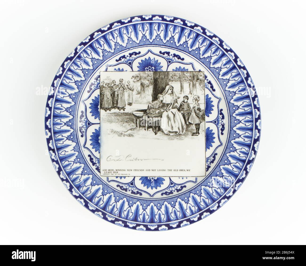 Antique 1900s Royal Doulton Gibson Girl pottery plate designed by