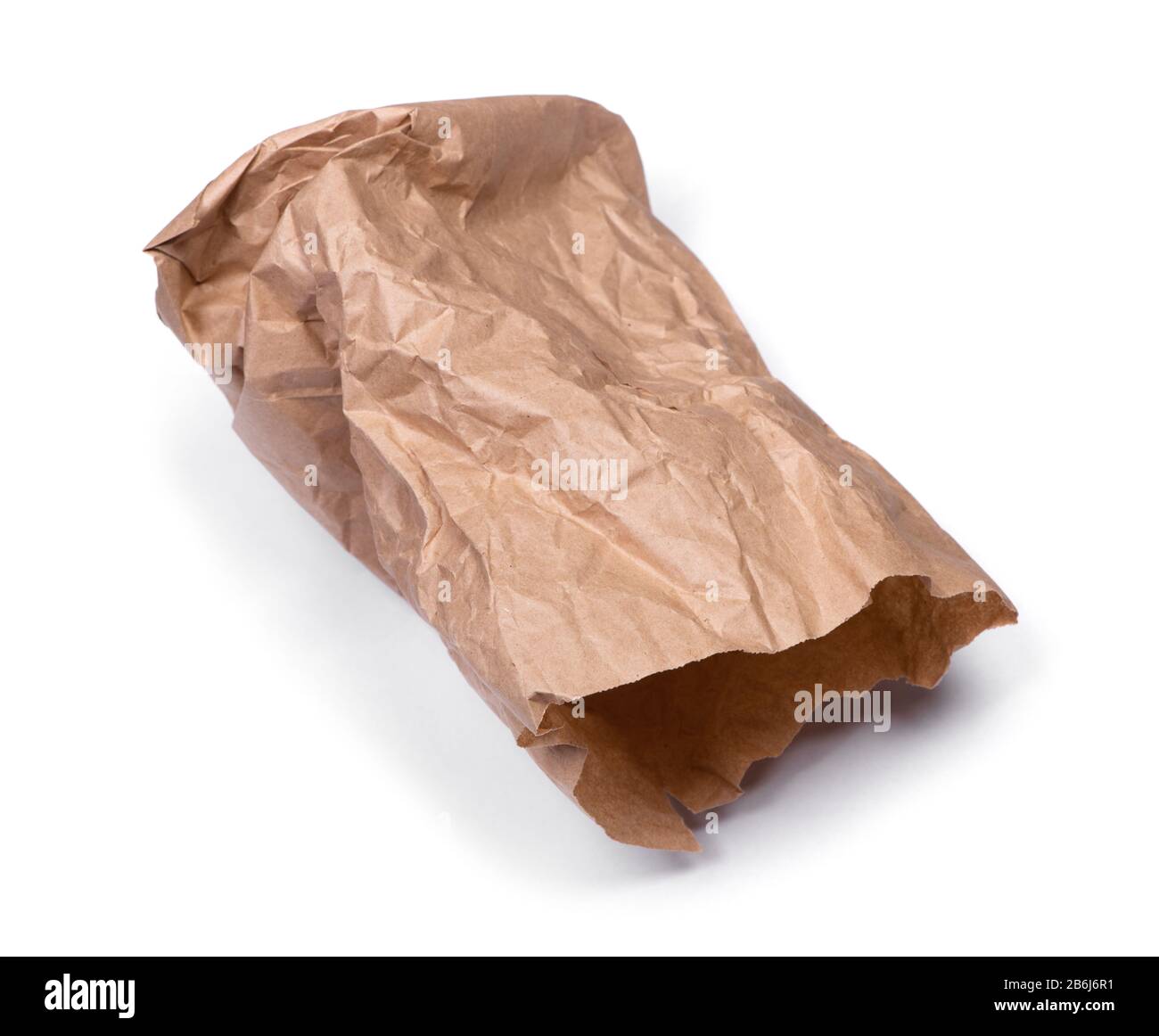 Crumpled paper bag isolated on white background Stock Photo - Alamy