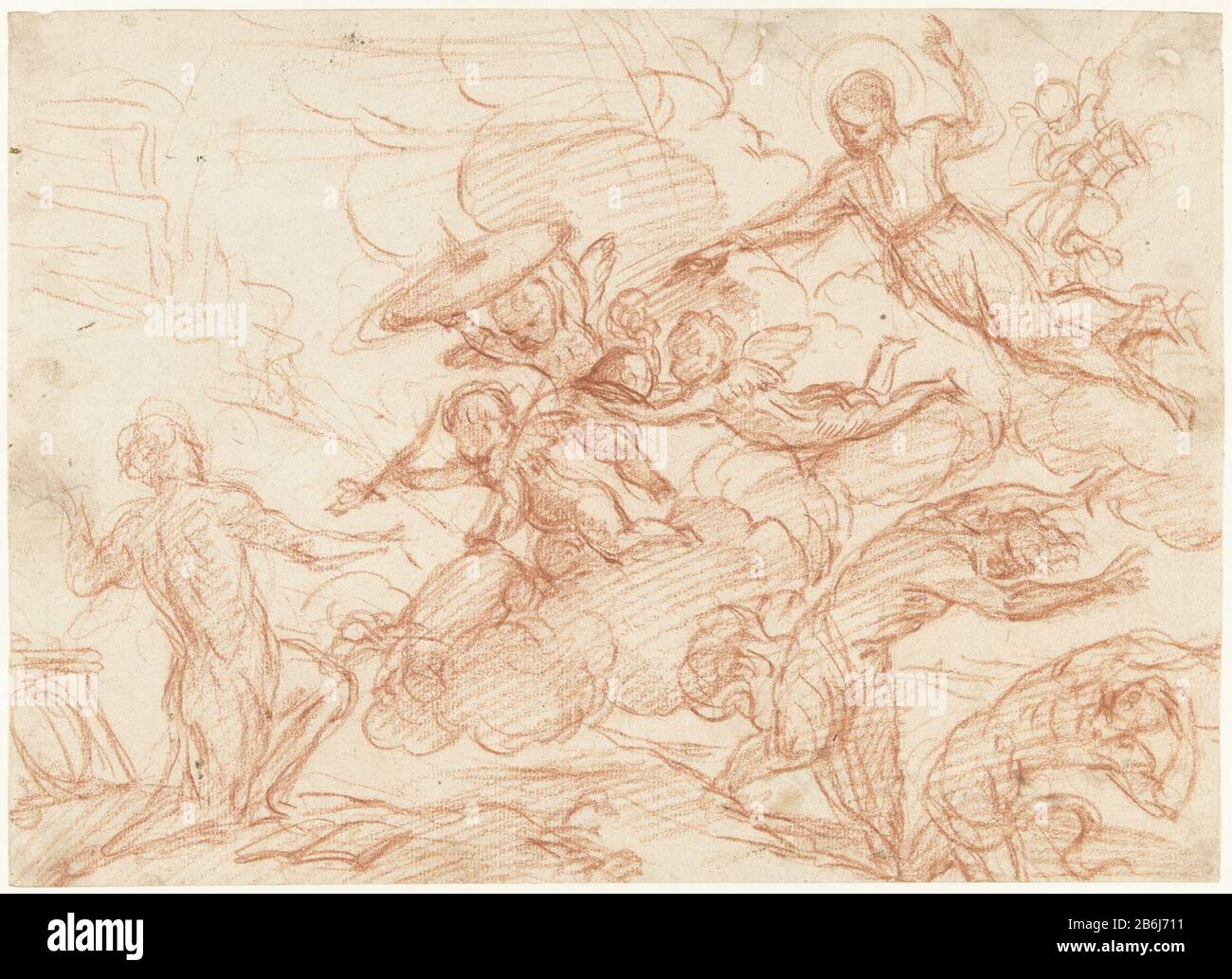 The vocation of a Christian Knight The calling of a Christian Knight Property Type: Drawing Object number: RP-T 1948-326 Manufacturer : artist Simone Cantarini Dated: 1622 - 1648 Physical features: red chalk material: paper chalk Dimensions: H 226 mm × W 312 mm Stock Photo