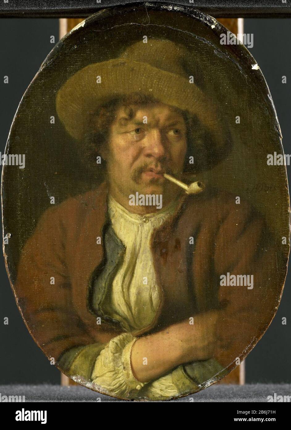 The smoker, SK-C-260 Smoker. Figure Half of a man with a pipe in ...