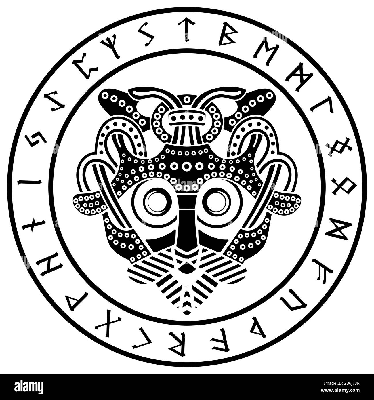 Mask of Odin. The old Norse image of the Supreme God Odin and the  Scandinavian runes Stock Vector Image & Art - Alamy