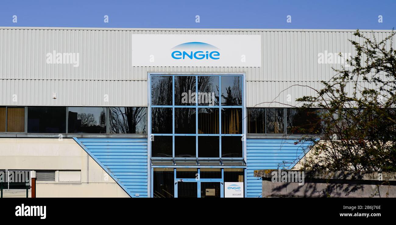 Bordeaux , Aquitaine / France 01 24 2020 Engie GDF Suez logo sign building office French