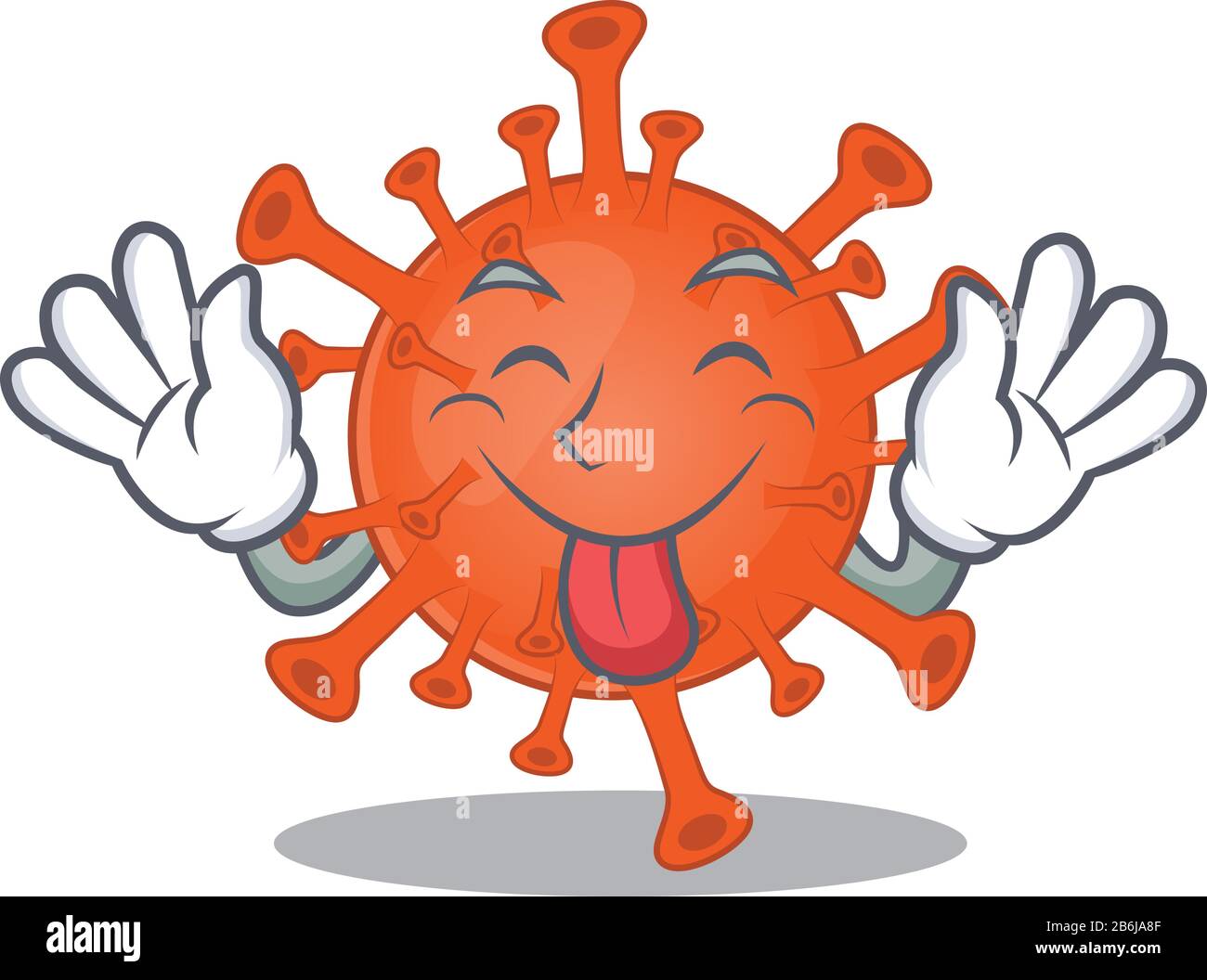 Funny face deadly corona virus mascot design style with tongue out Stock  Vector Image & Art - Alamy