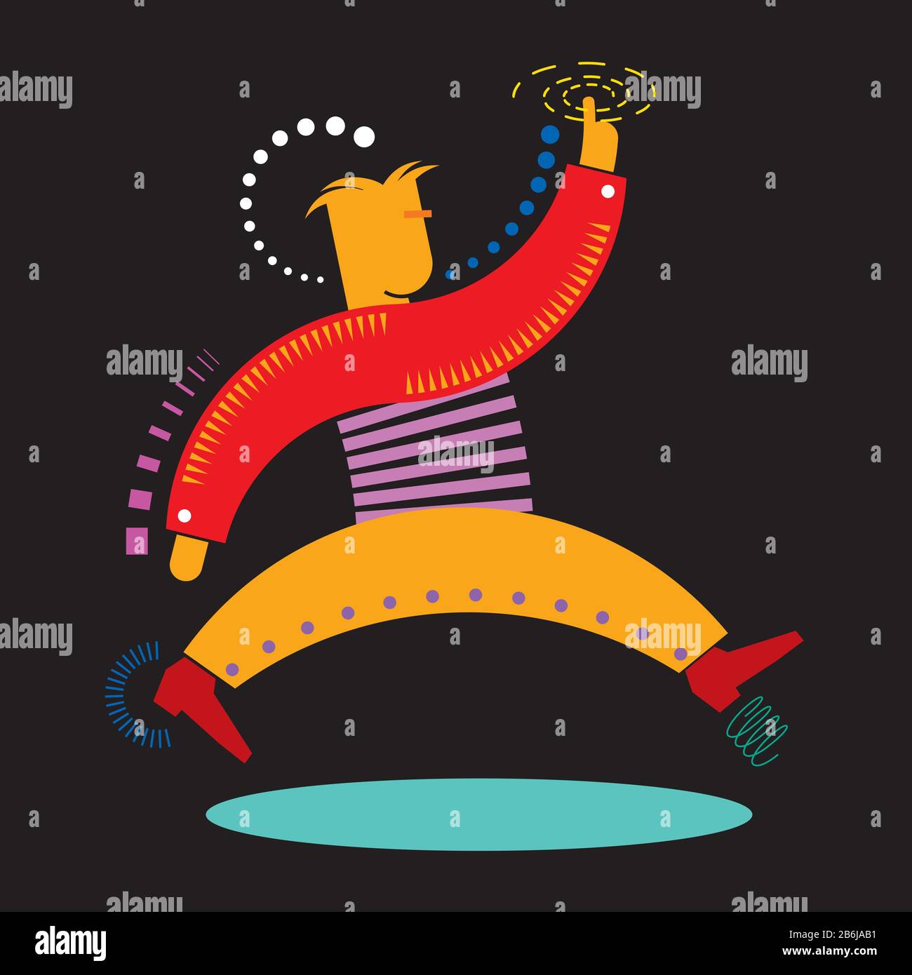 Illustration of the authentic dinamic man. Vector. Stock Vector
