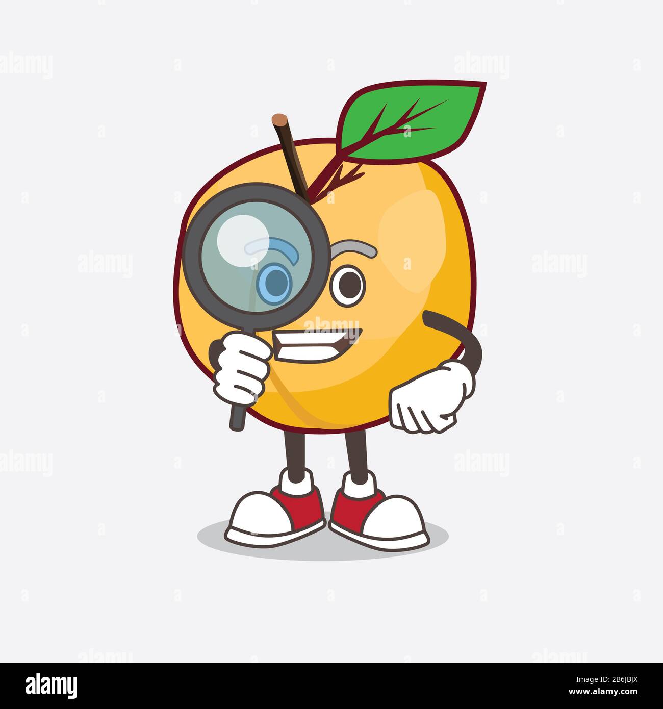 A picture of Apricot cartoon mascot character as Detective design Stock Photo