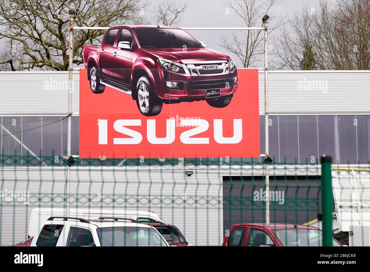 Bordeaux , Aquitaine / France - 02 21 2020 : Isuzu D-max Hi-Lander pickup sign logo in dealership car station Stock Photo