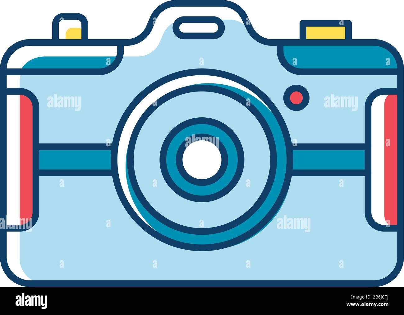 Digital still camera RGB color icon. Photography tool. Portable