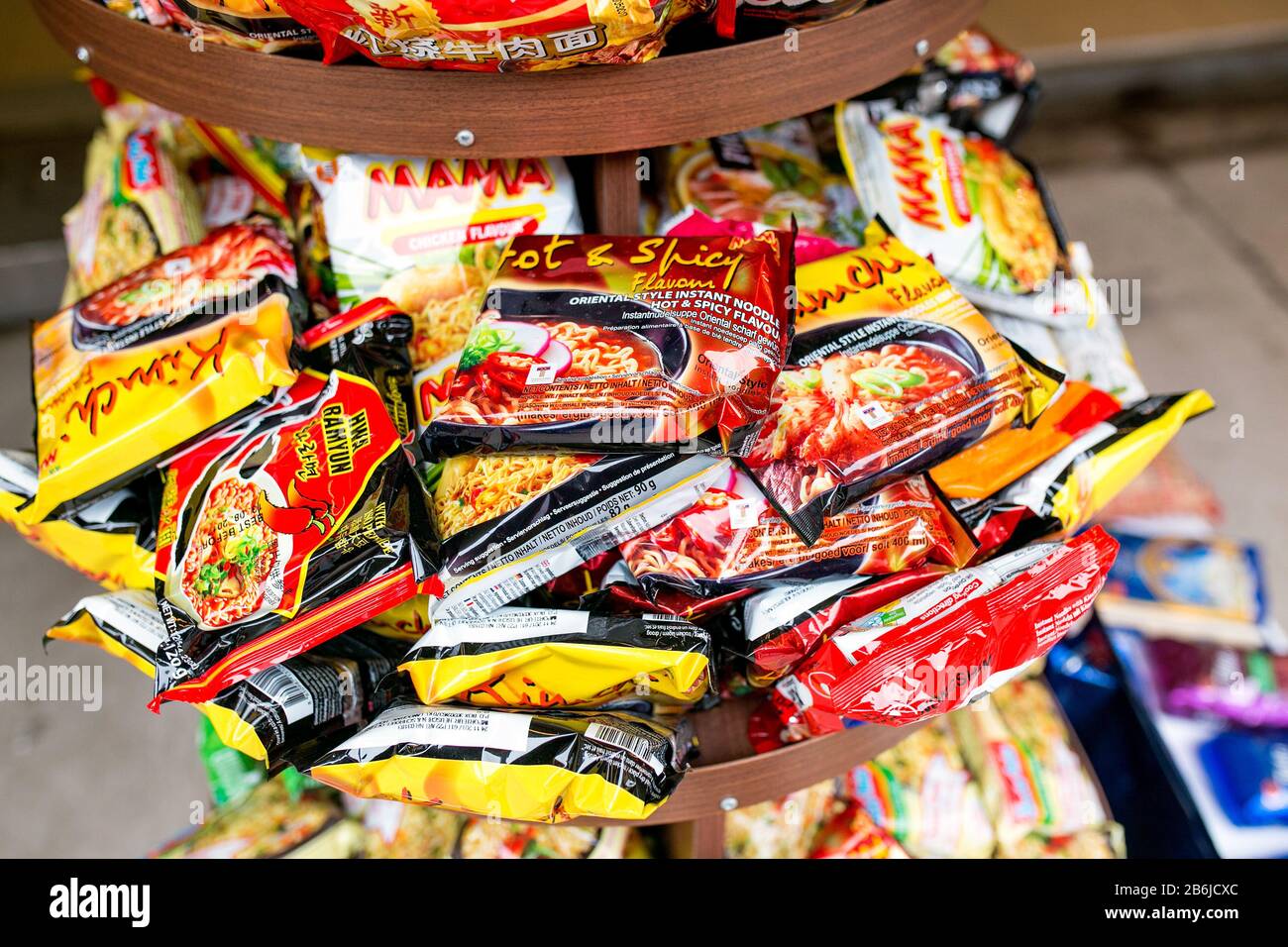 VIENNA, AUSTRIA, 23 MARCH 2017 many packages of Chinese instant