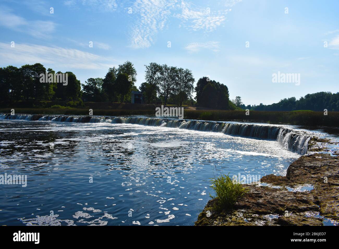 Venta Rapid waterfall - Ventas Rumba, the widest waterfall in Europe, Kuldiga, Latvia Stock Photo