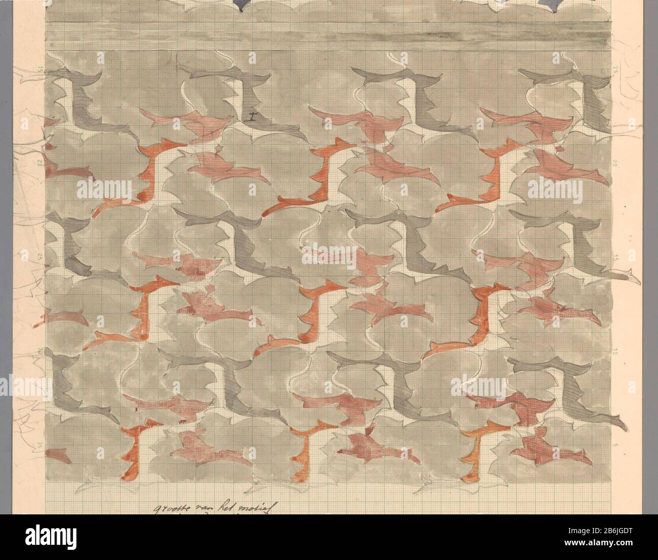 Decorative Design In Red Light And Dark Gray Decorative Design In