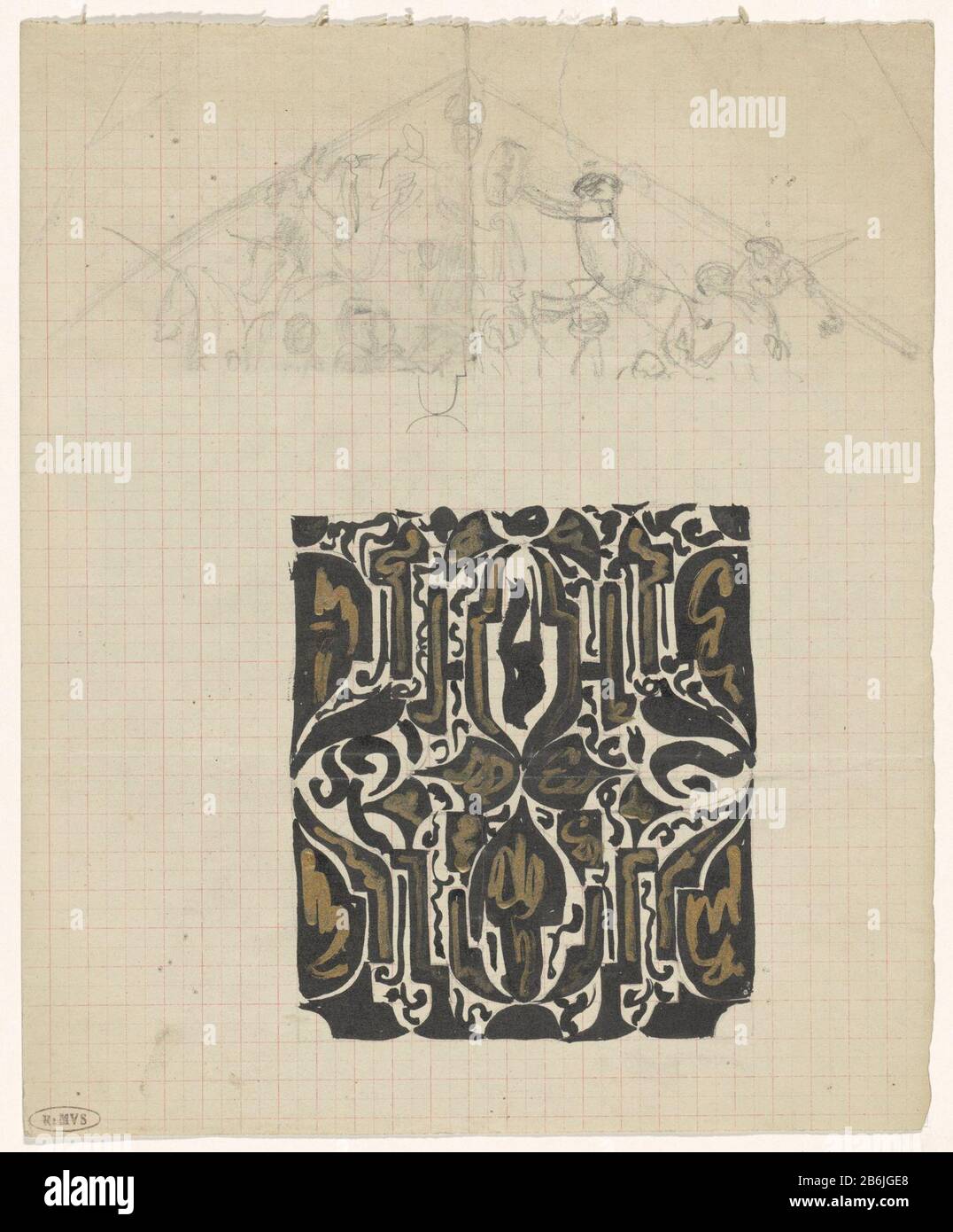 Decorative Design And Sketch Of The Front Tympanum Of The Royal