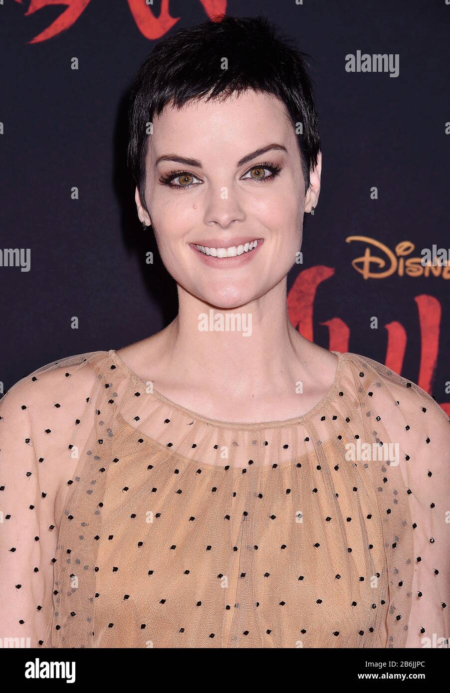 HOLLYWOOD, CA - MARCH 09: Jaimie Alexander attends the premiere of Disney's 'Mulan' at the El Capitan Theatre on March 09, 2020 in Hollywood, California. Stock Photo