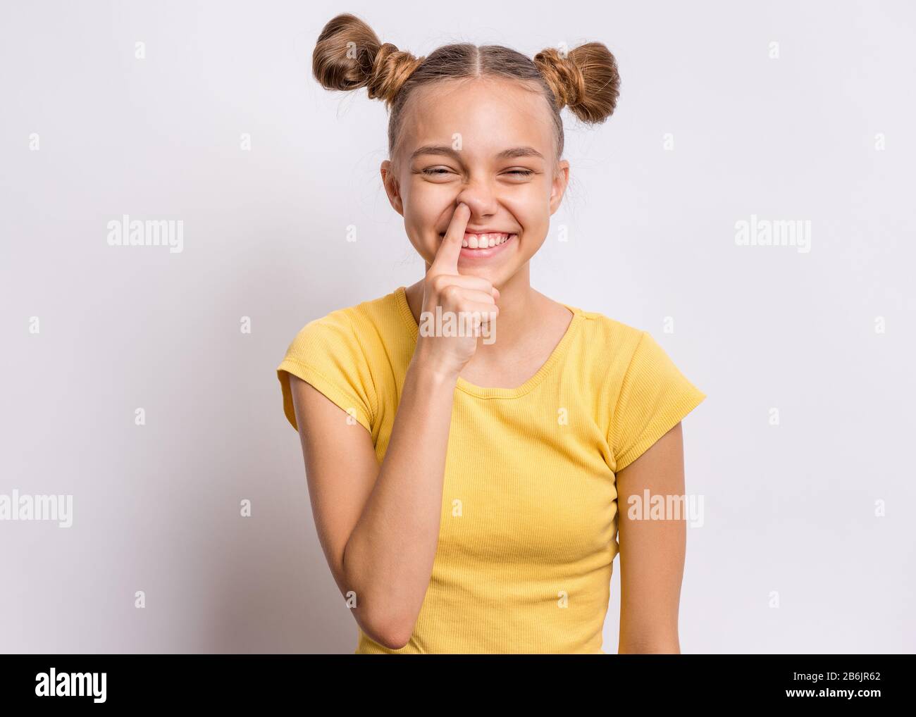 Teen girl portrait in studio Stock Photo