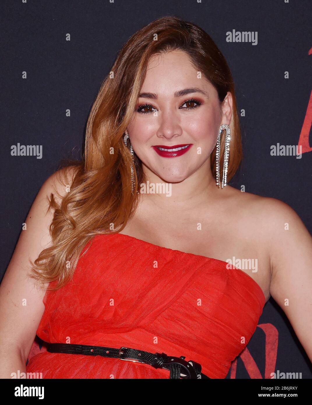 HOLLYWOOD, CA - MARCH 09: Sherlyn attends the premiere of Disney's 'Mulan' at the El Capitan Theatre on March 09, 2020 in Hollywood, California. Stock Photo