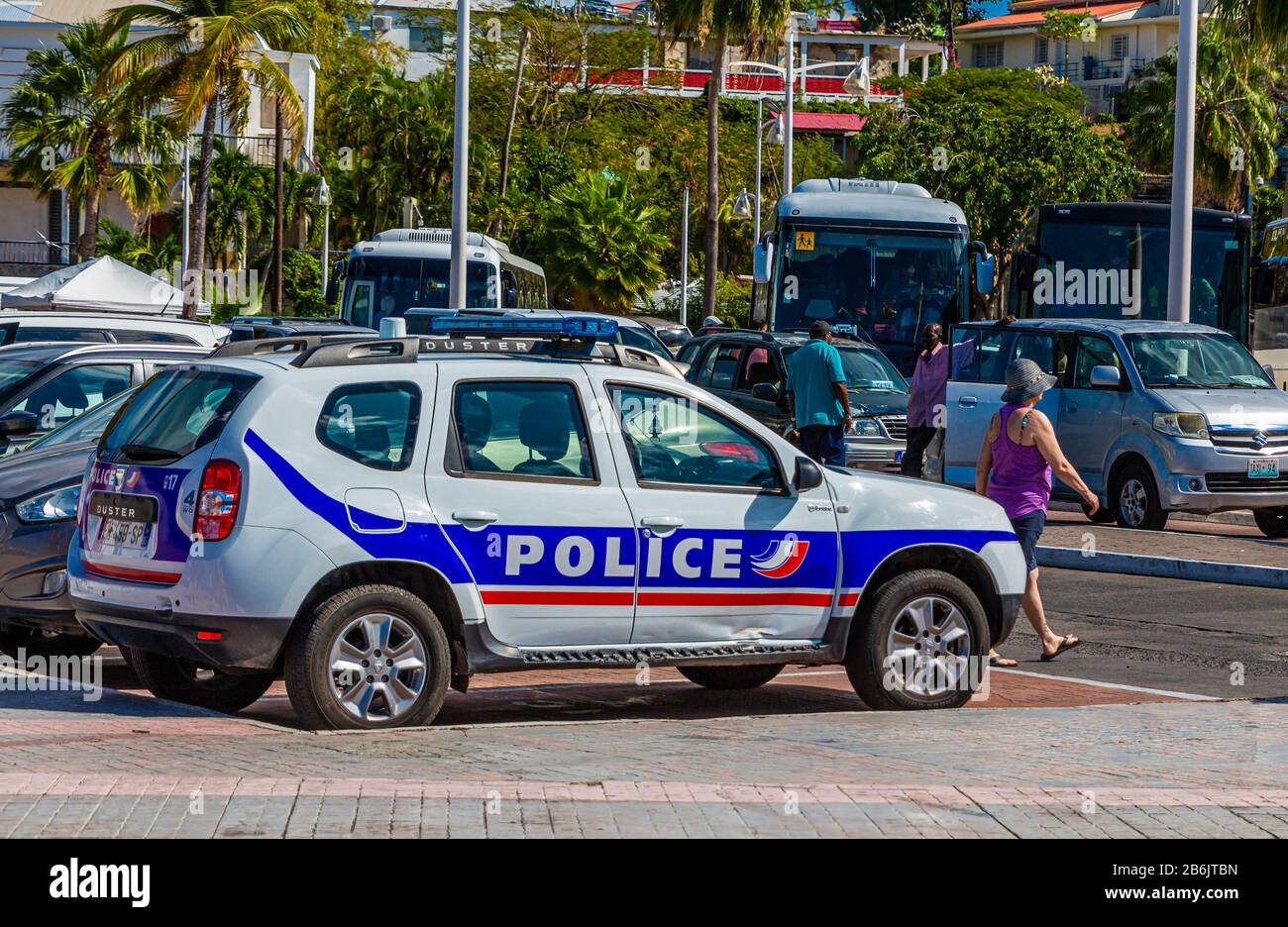 Police Car in Marigot St Martin Stock Photo Alamy