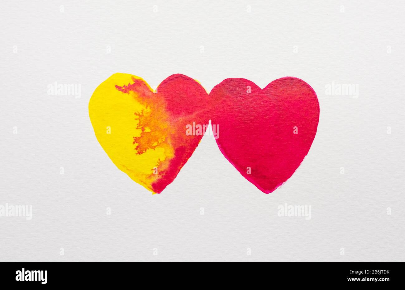watercolor hearts on white background Stock Photo - Alamy