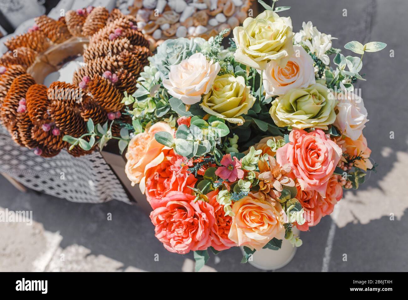 Decorative artificial flower bouquet Stock Photo Alamy