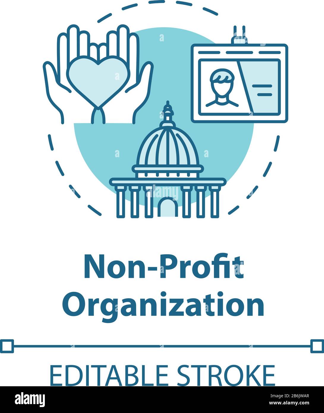 Non-profit organization concept icon. Volunteering and goodwill. Social ...