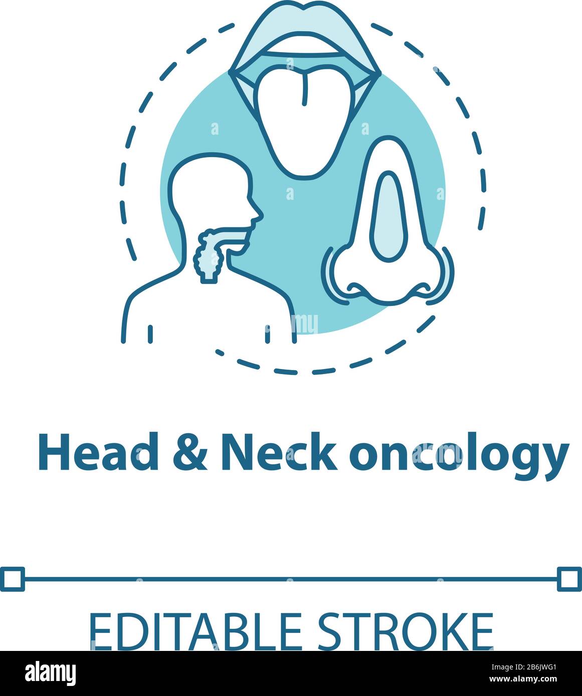 Head and neck oncology concept icon. ENT disorders. Diseases of ears