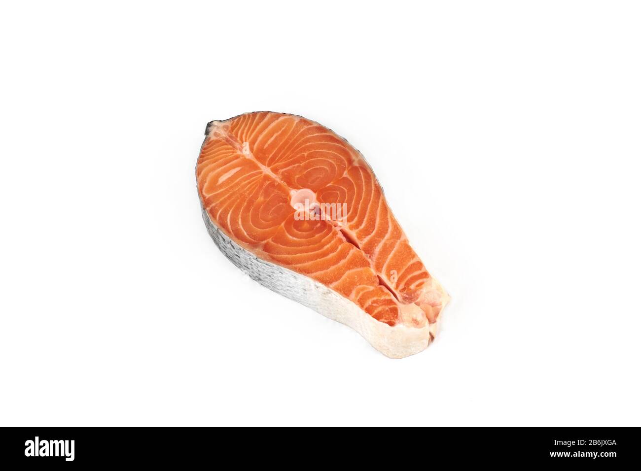 steak of a red fish salmon isolated on white background Stock Photo - Alamy