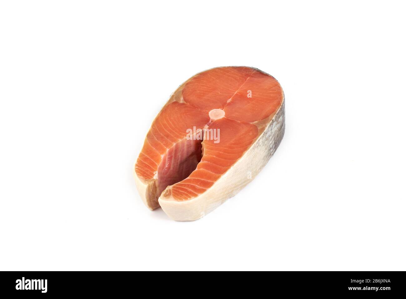 steak of a red fish salmon isolated on white background Stock Photo - Alamy