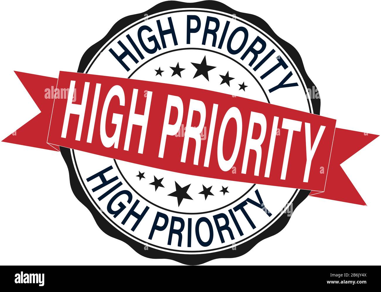 high priority. stamp. red round vintage high priority sign Stock Vector