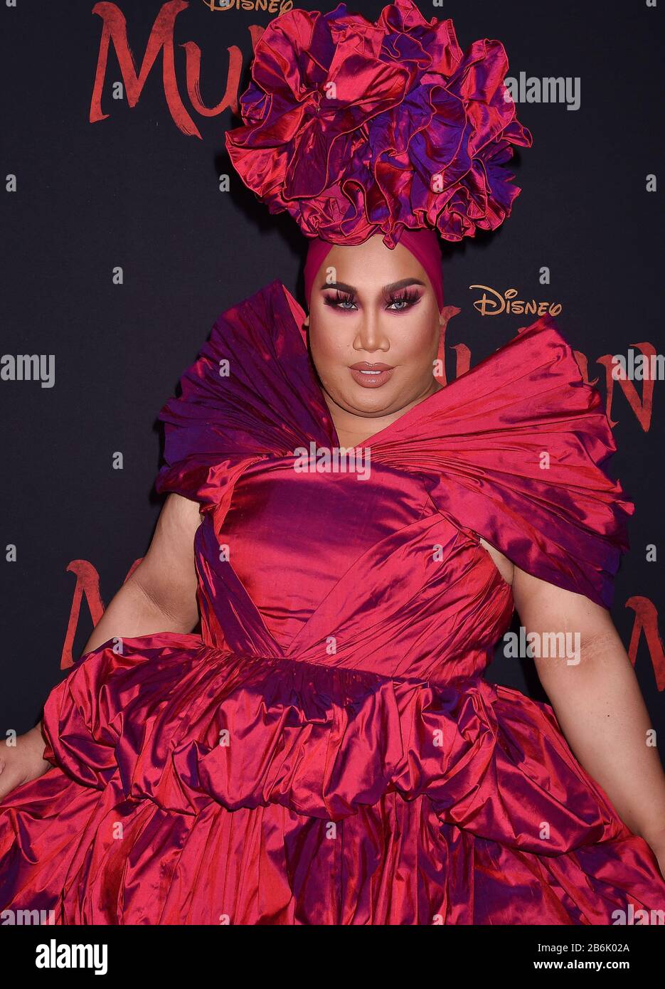 HOLLYWOOD, CA - MARCH 09: PatrickStarrr attends the premiere of Disney's 'Mulan' at the El Capitan Theatre on March 09, 2020 in Hollywood, California. Stock Photo