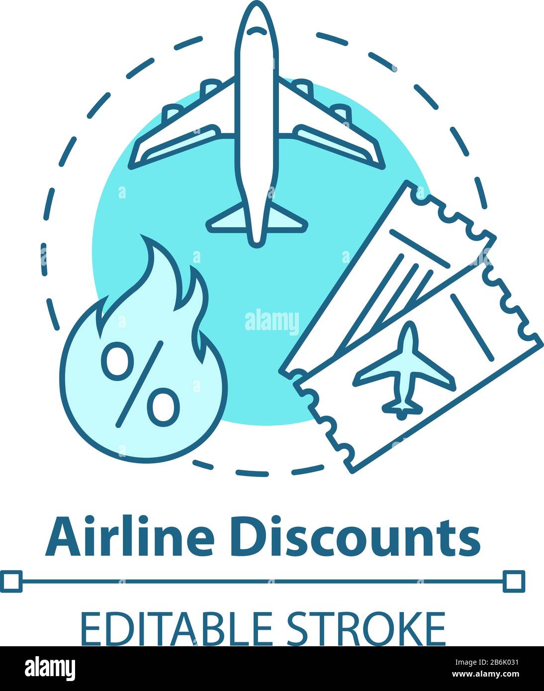 Airline discounts concept icon. Affordable travel, budget tourism idea