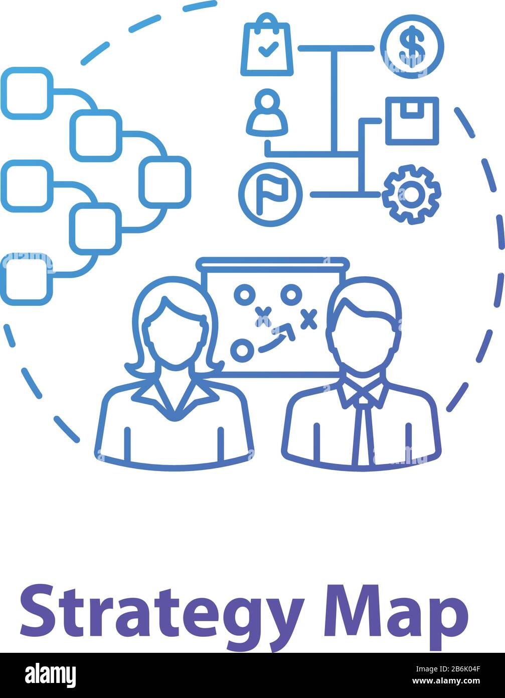 Strategy map concept icon. Career in marketing. Entrepreneurship ...