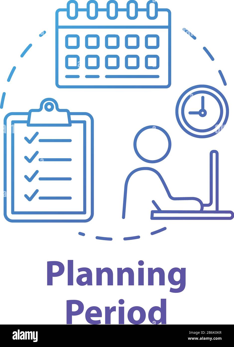 Planning period concept icon. Career objective. Selfbuilding
