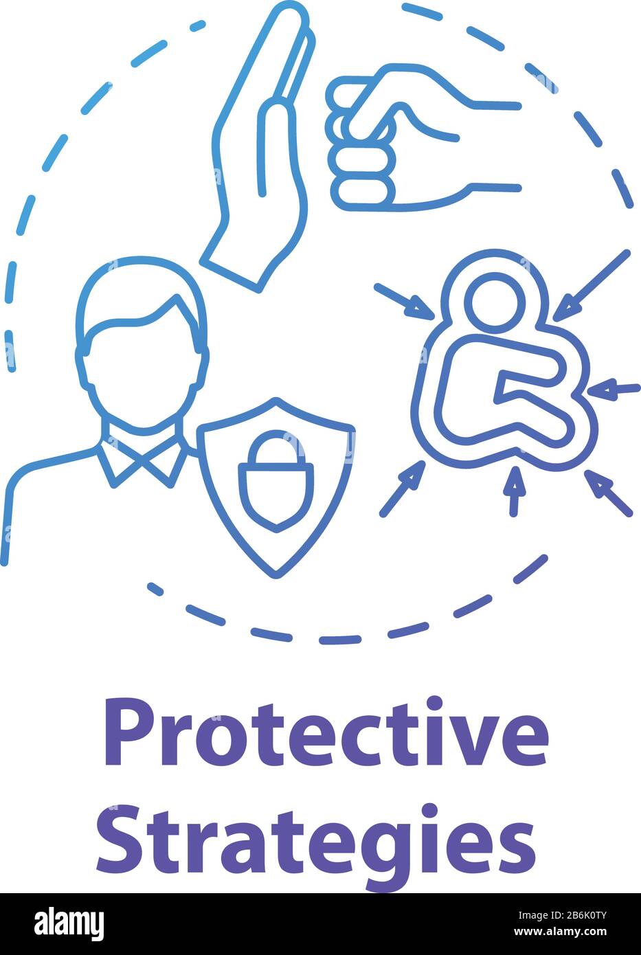 Protective strategies concept icon. Social service. Smart development