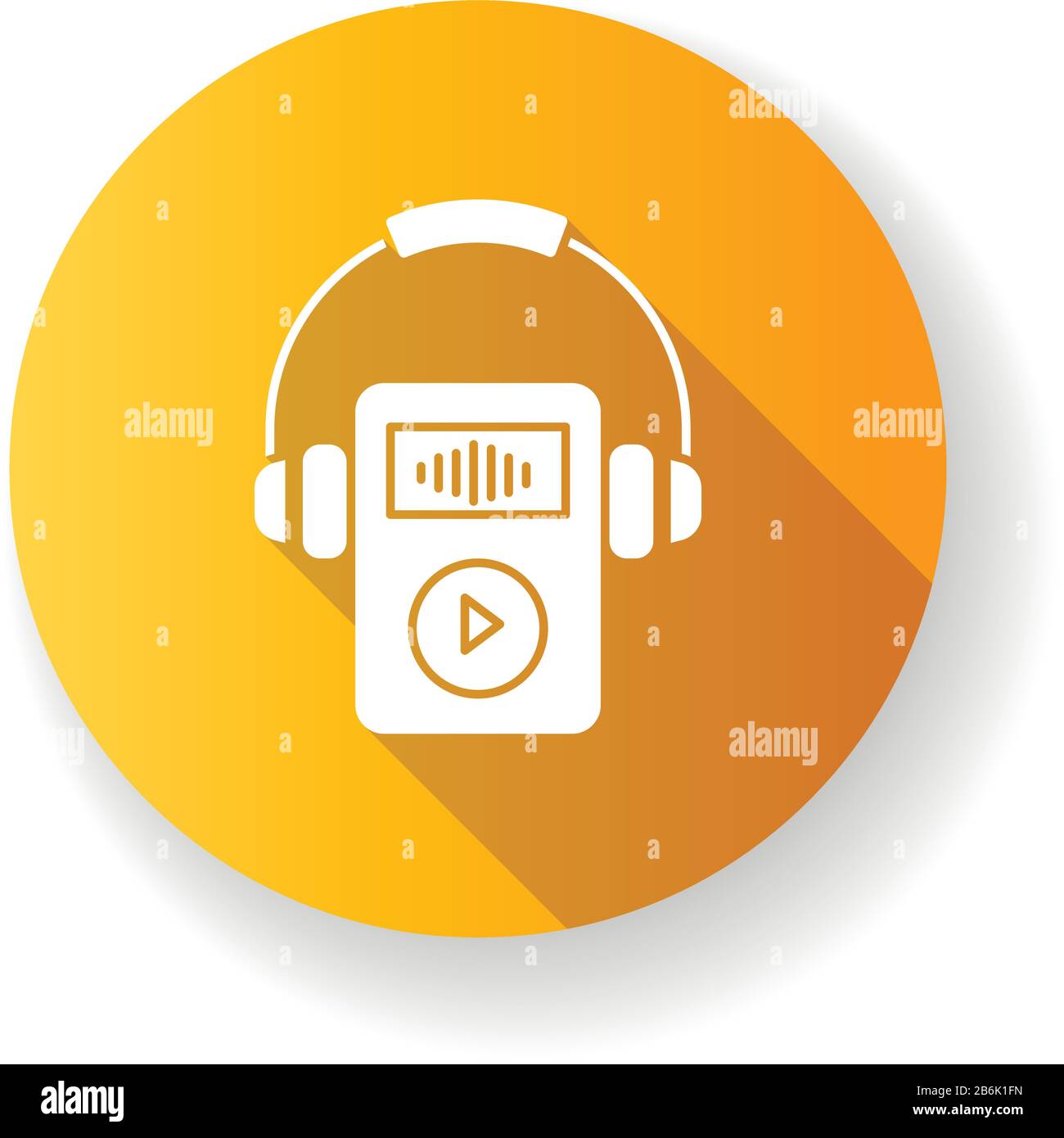 Digital music player flat design long shadow glyph icon. Portable MP3 player  with headphones. Audio files storage gadget. Small mobile device for Stock  Vector Image & Art - Alamy