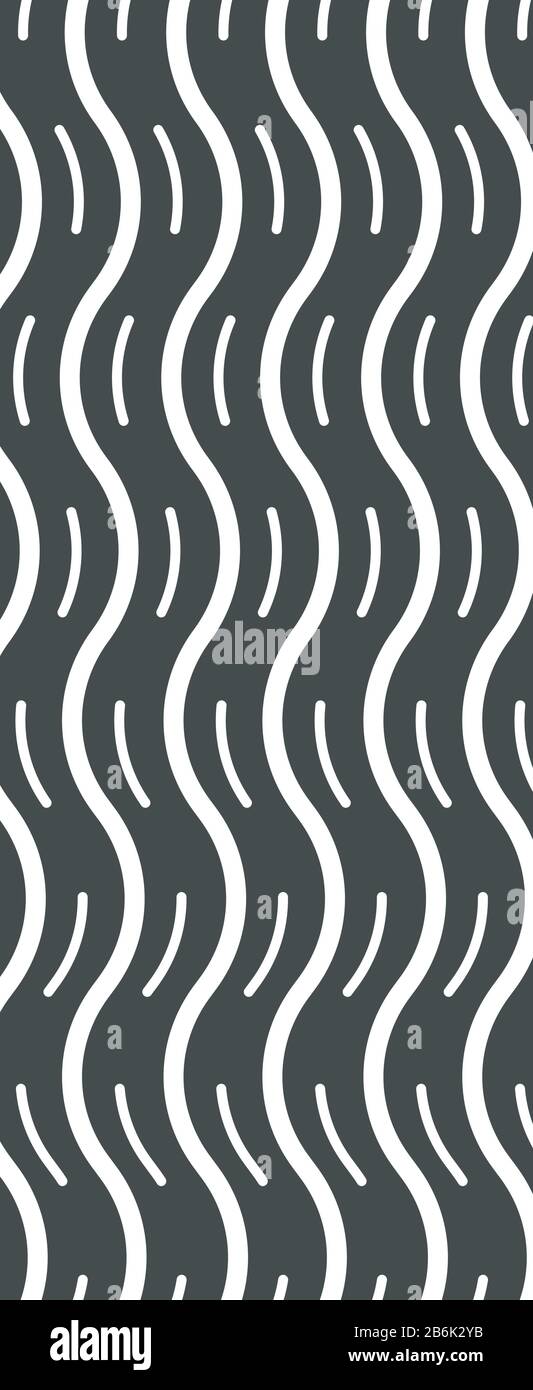 Tire tread black glyph icon. Detailed automobile, motorcycle wave-shaped tyre marks. Car wheel trace with thin grooves. Tire trail. Silhouette symbol Stock Vector