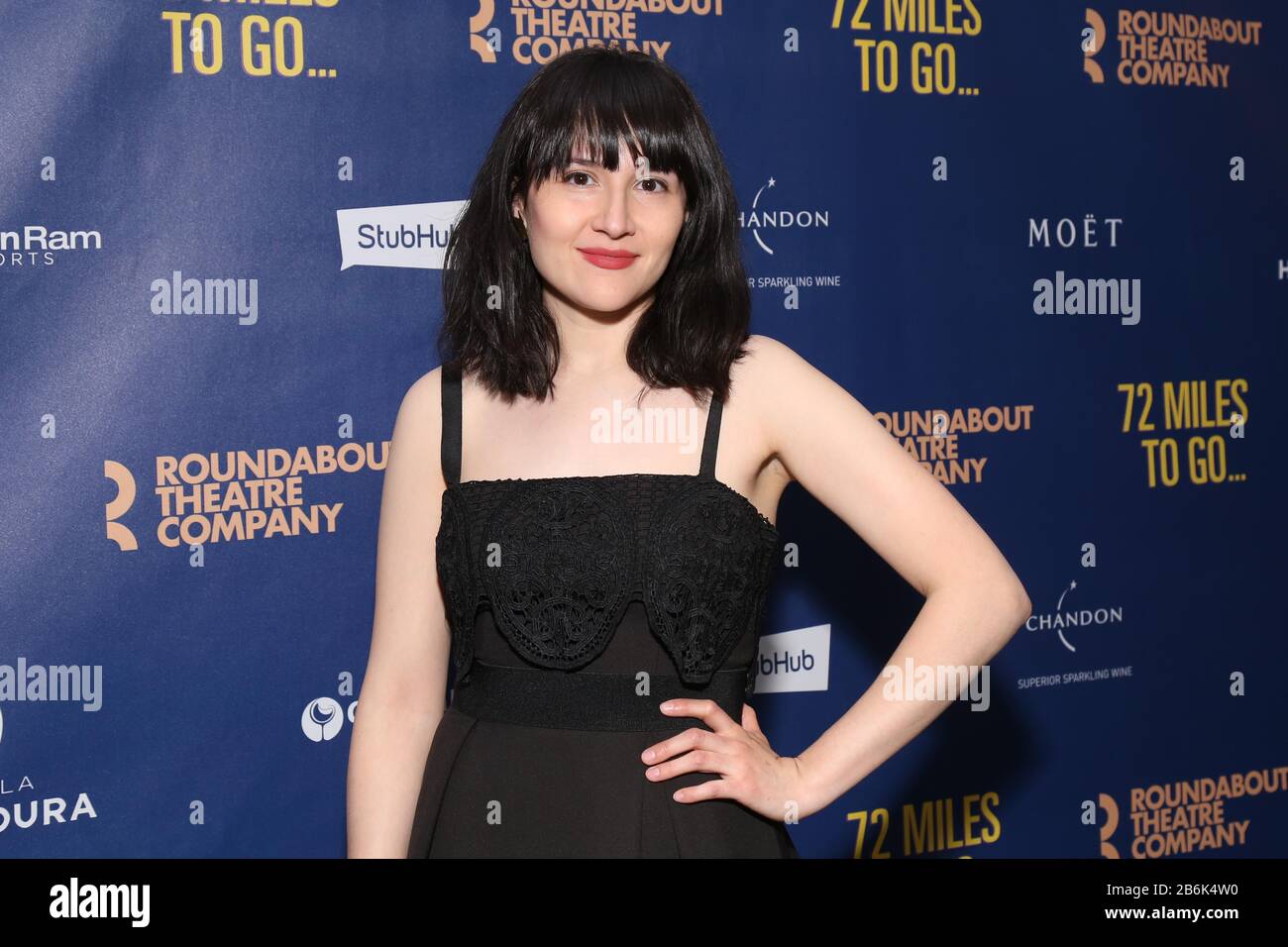 New York, NY, USA. 10th Mar, 2020. Jacqueline Guillen at the opening night  party for Roundabout Theatre Company's 72 Miles To Go at the Laura Pels  Theatre on March 10, 2020, in
