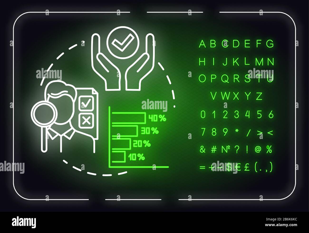 Performance indicator neon light concept icon. Professional integration ...